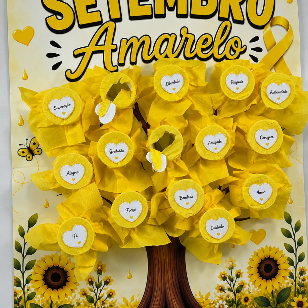 🌻💛 PAINEL ÁRVORE DOS SENTIMENTOS – SETEMBRO AMARELO 💛🌻